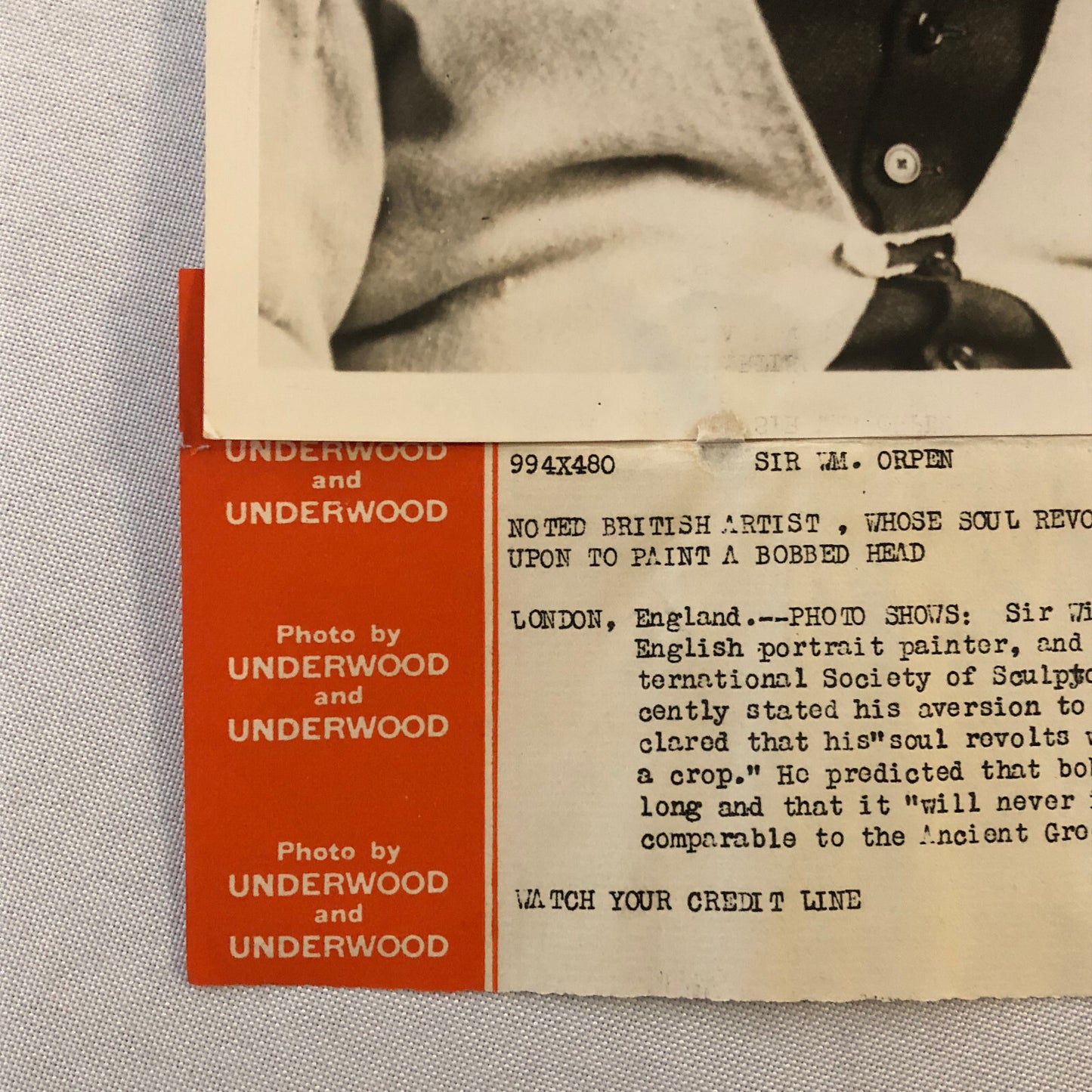 Vintage Press Photo Photograph British Artist Sir William Orpen Portrait Painter