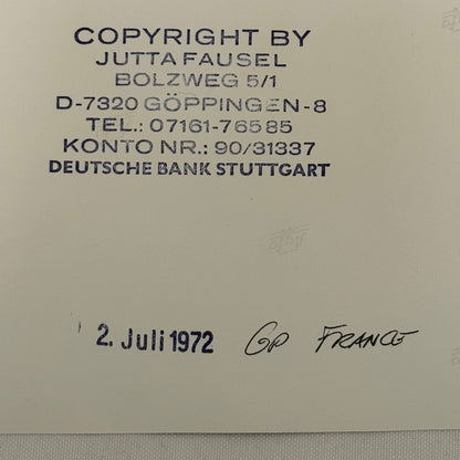 Vintage Racing Photo Niki Lauda Dave Walker 1972 French Grand Prix Race