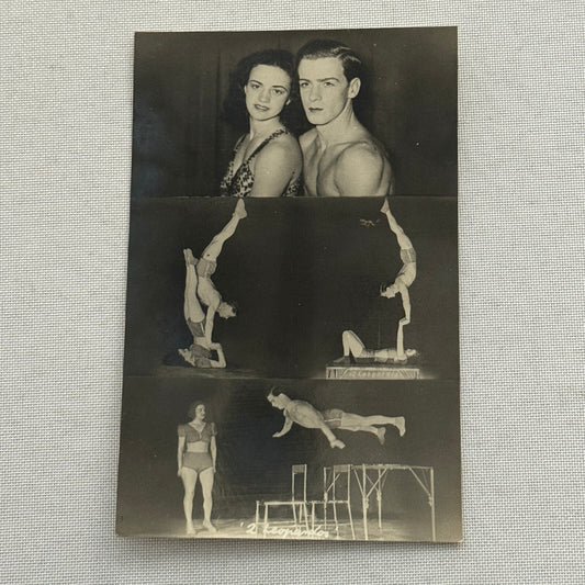 Vintage Circus Acrobat Balancing Act Acrobat Postcard Post Card