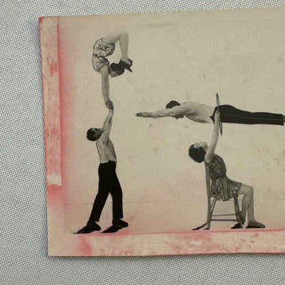 Vintage CIrcus Balancing Act Advertising Card Lot of 2 Christian & Fleurette
