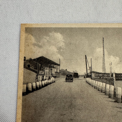 Vintage Italian Postcard Post Card Cavarzere Ponte Sull'Adige Car Automobile