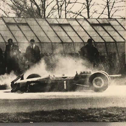Vintage 1964 Racing Photo Jack Brabham Win and Jim Clark Crash Associated Press