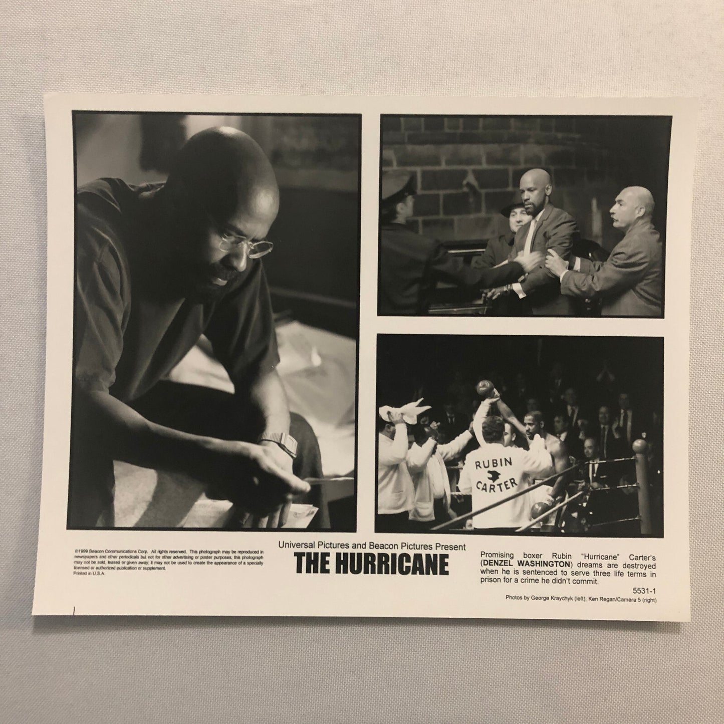The Hurricane Rubin Carter Boxer Boxing Movie Film Photo Photograph Lot 5x 1999