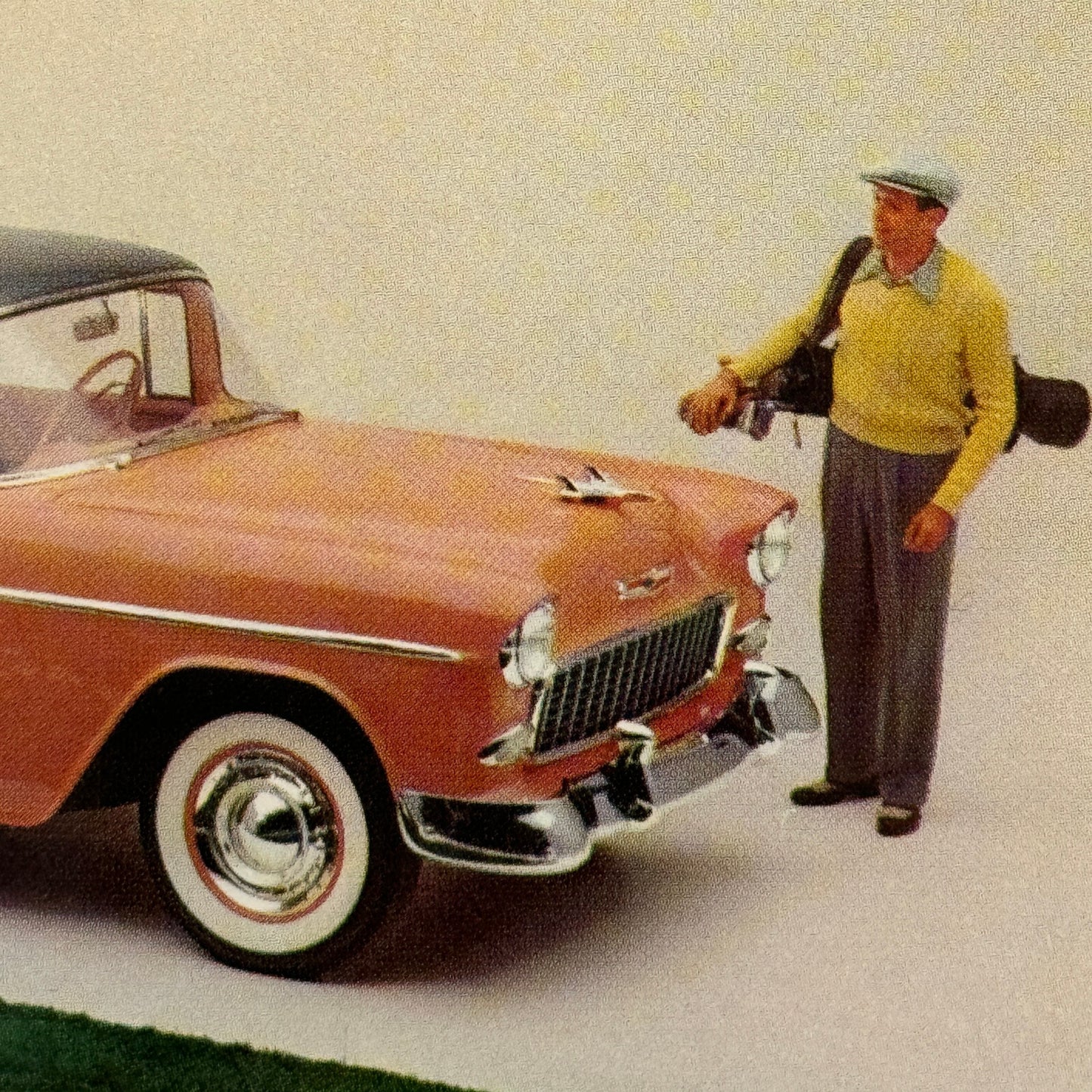 1955 Chevrolet Bel Air 2-Door Sedan Advertising Postcard Vintage