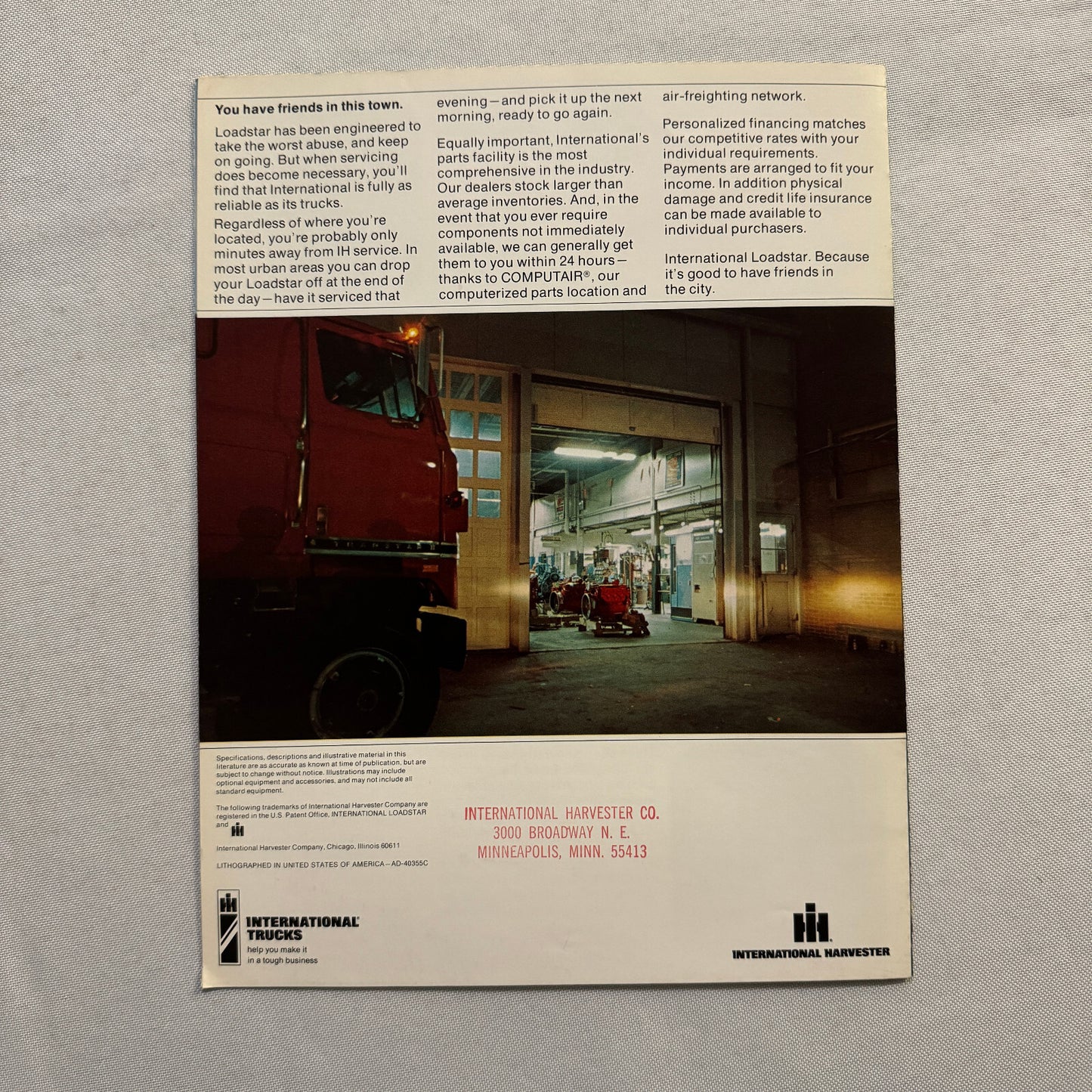 International Loadstar Truck Sales Brochure Catalog Vintage Advertising