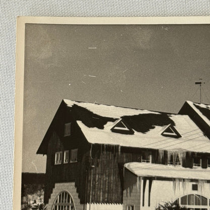 Vintage Photo Photograph Print Automobile Car Winter Scene Building
