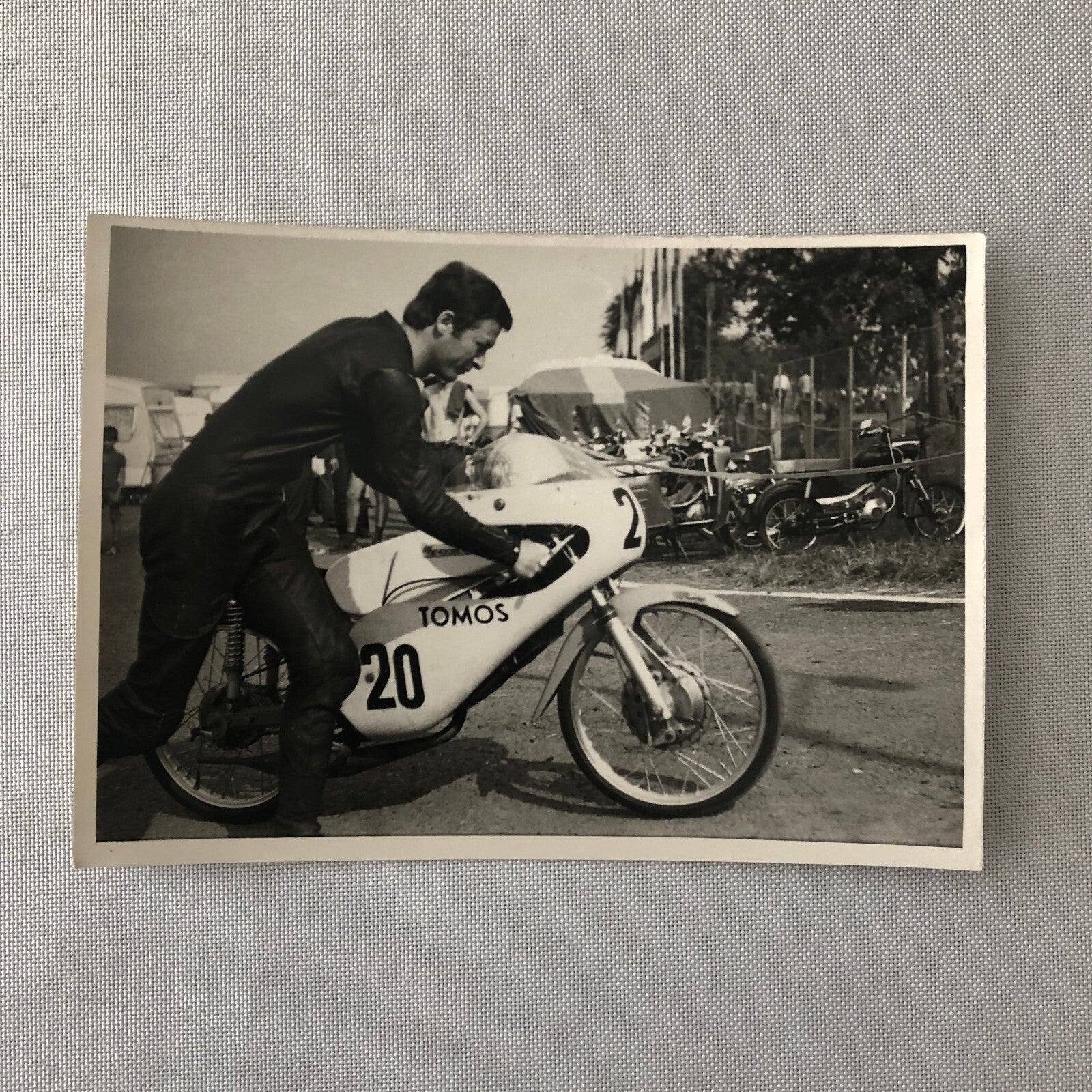 Vintage Motorcycle Racing Photo photograph Rider Luigi Rinaudo 1971