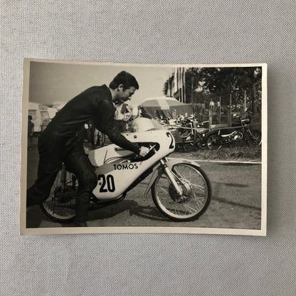 Vintage Motorcycle Racing Photo photograph Rider Luigi Rinaudo 1971