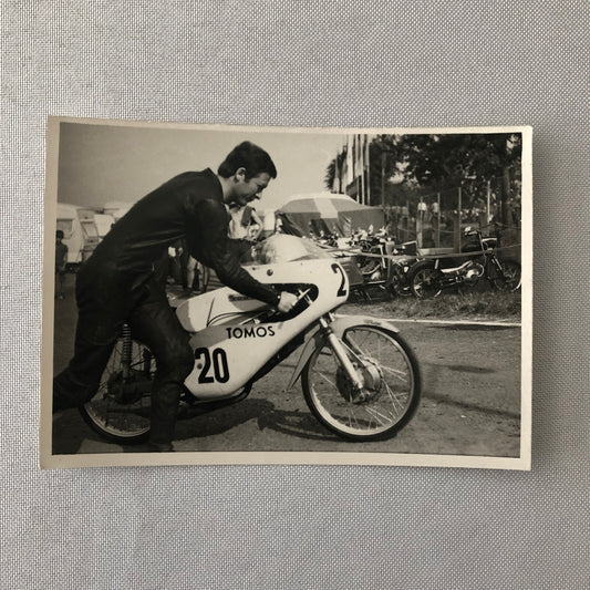 Vintage Motorcycle Racing Photo photograph Rider Luigi Rinaudo 1971
