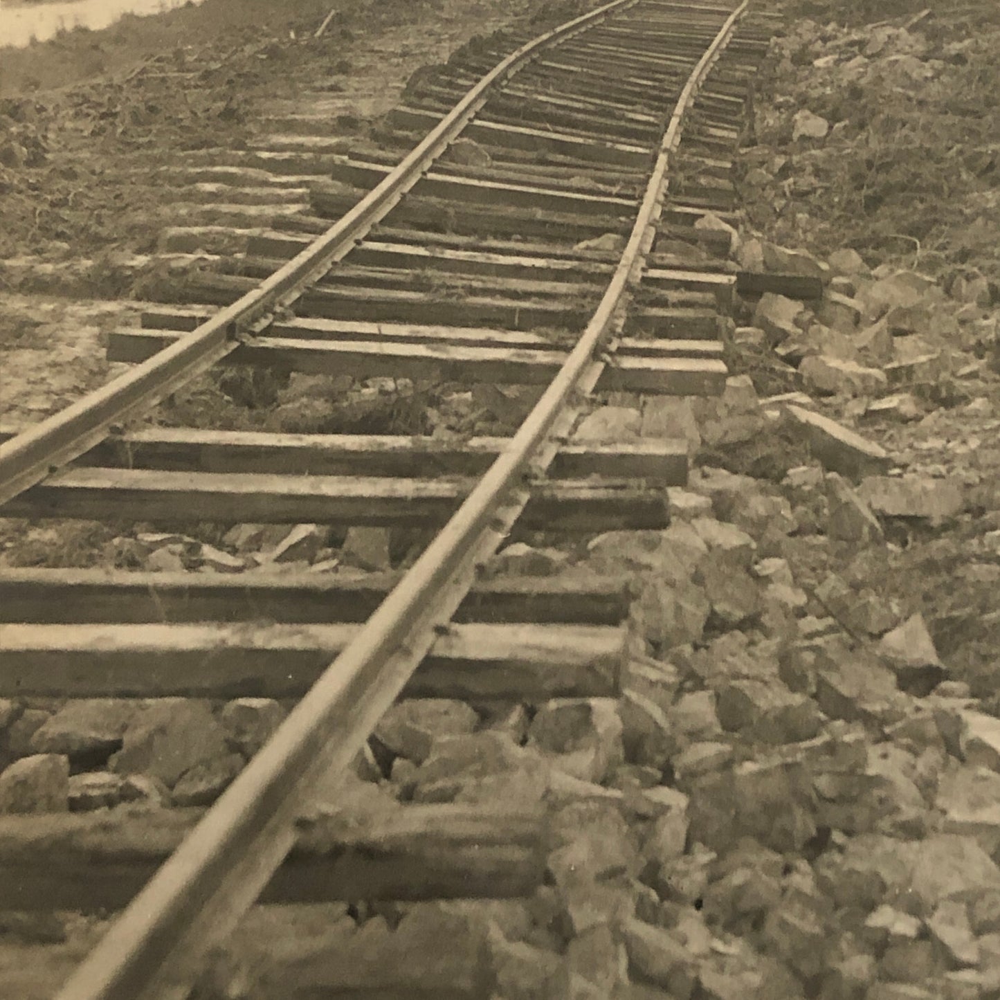 Press Photo Photograph Australia Flood Disaster Railway Train Track Damaged 1934