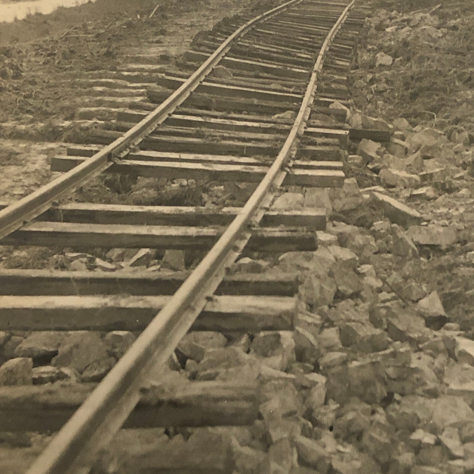 Press Photo Photograph Australia Flood Disaster Railway Train Track Damaged 1934