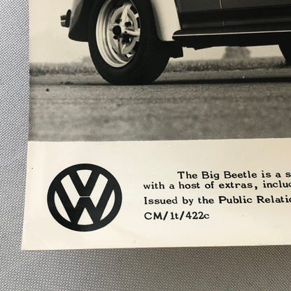 Vintage Volkswagen VW Beetle Factory Press Photo Photograph Print
