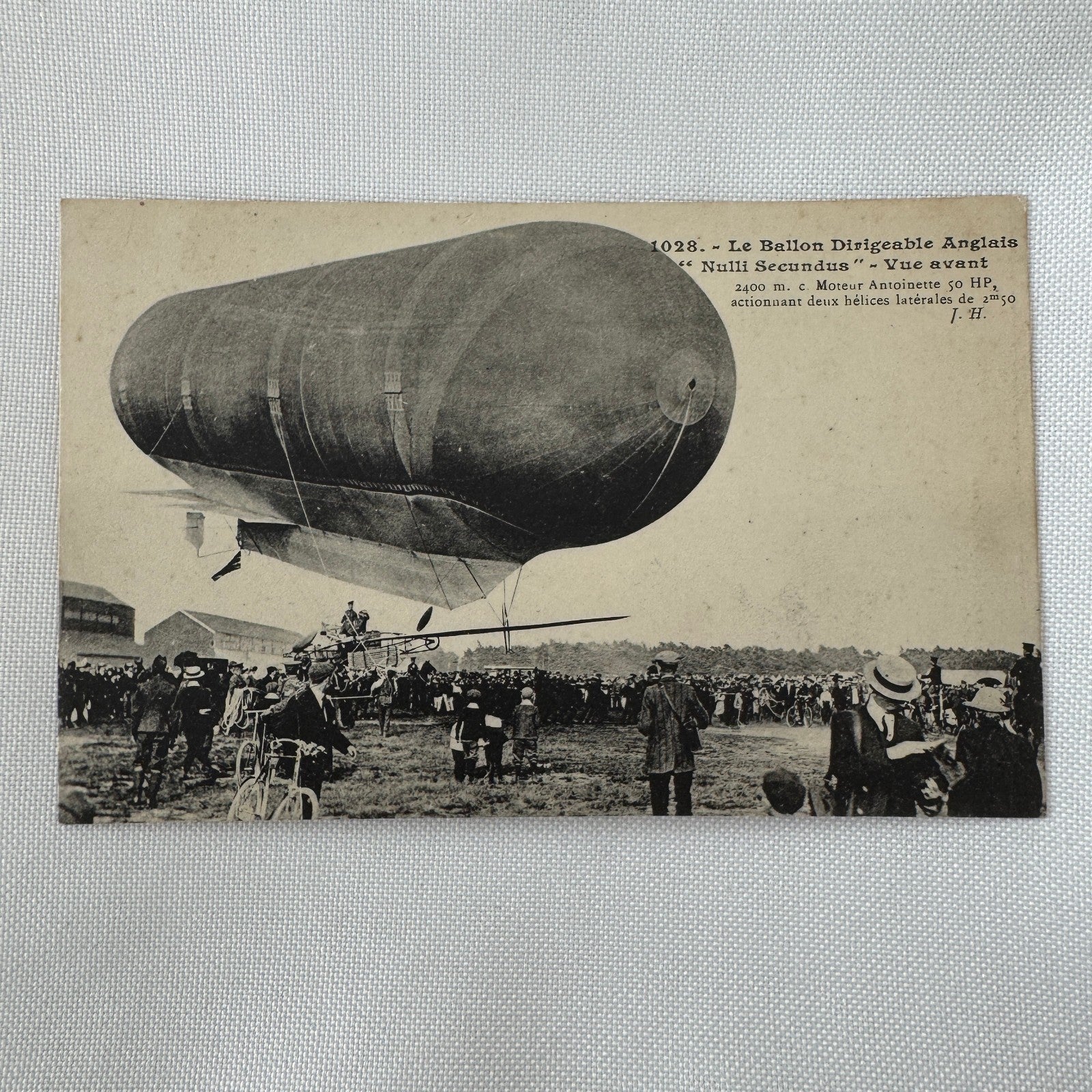 Vintage Zeppelin Airship Dirigible Postcard Post Card French Nulli Secundus
