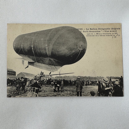 Vintage Zeppelin Airship Dirigible Postcard Post Card French Nulli Secundus