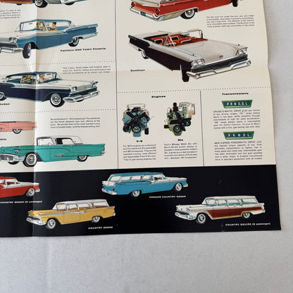 1959 Ford Car Sales Brochure Catalog Canadian Skyliner Sunliner Thunderbird +