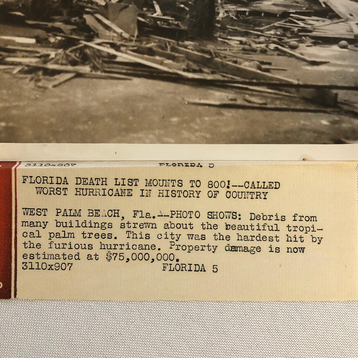 Press Photo Photograph Palm Beach Florida Hurricane Storm Disaster Underwood