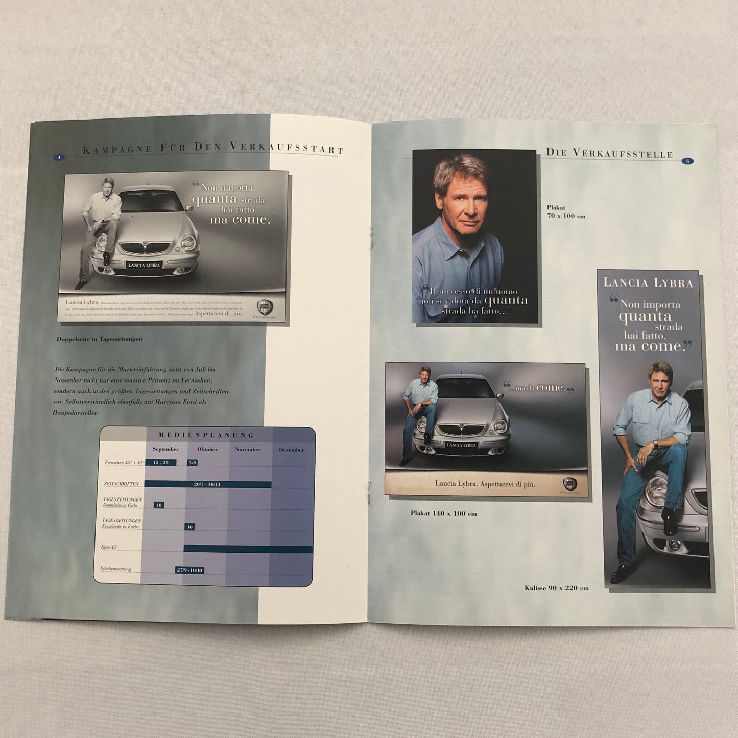 Lancia Lybra Car Sales Brochure Catalog GERMAN Text European Harrison Ford