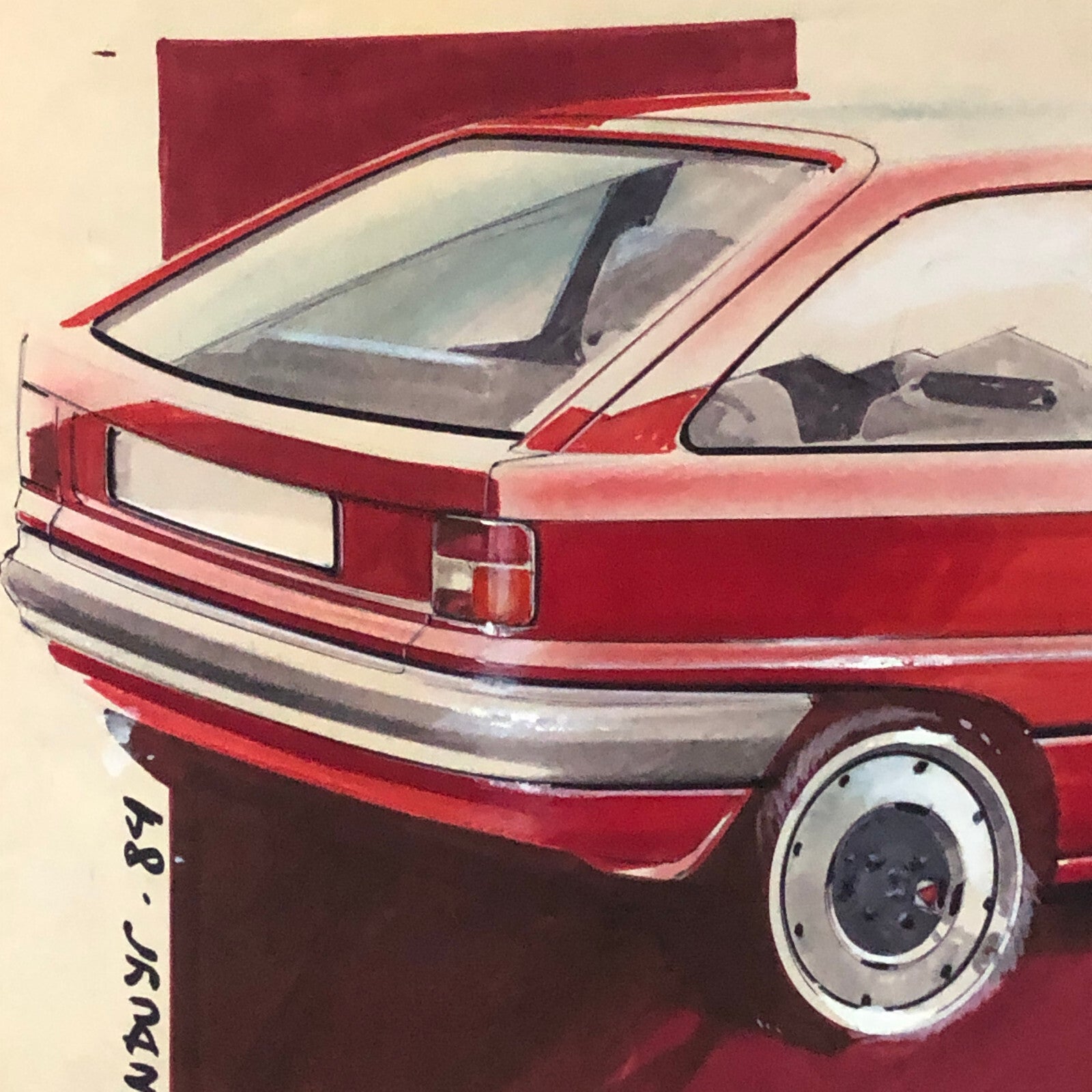 Styling Concept Automobile Illustration Art Drawing Sketch 1984 LANDUYT Ford ?