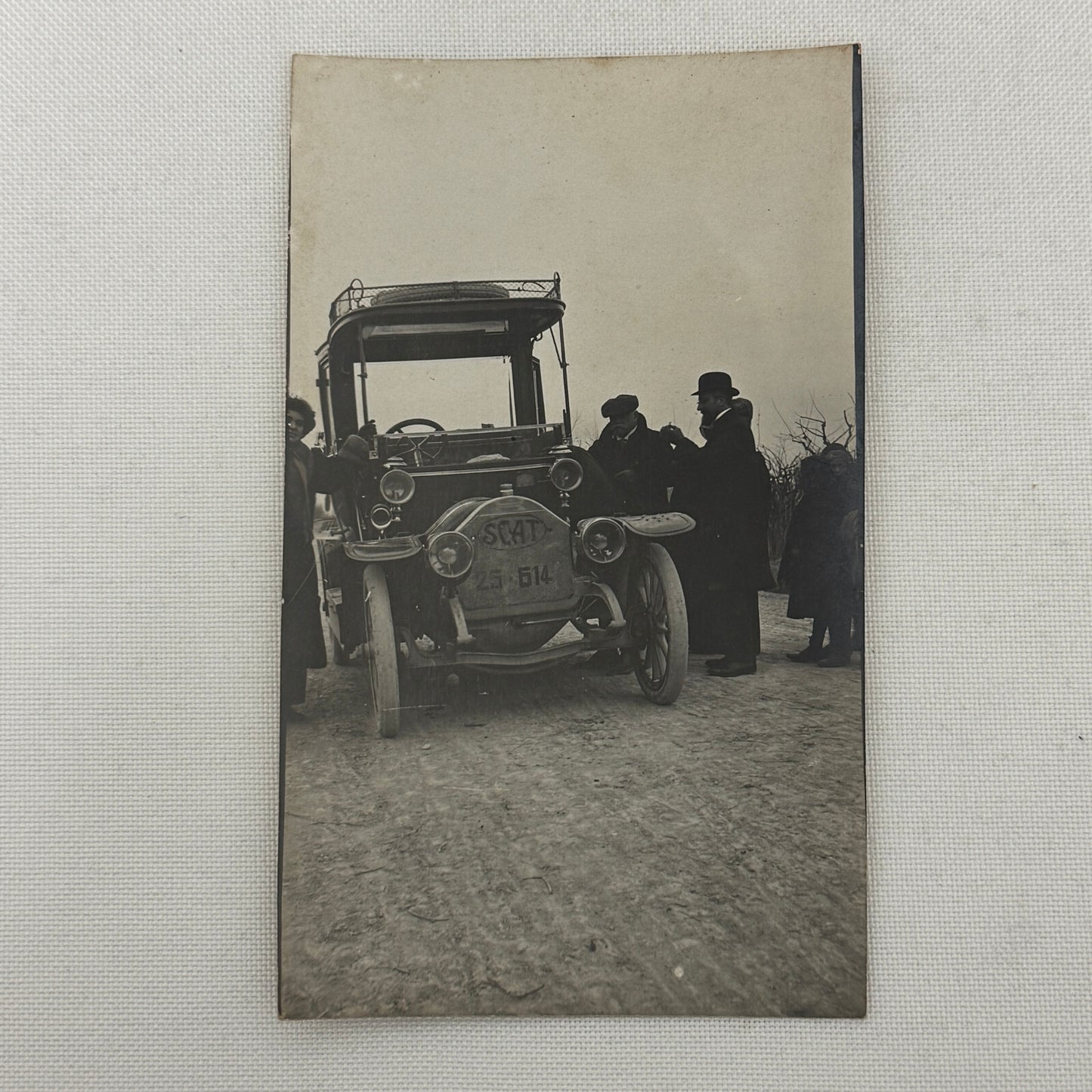Antique SCAT Car Automobile People Italian Real Photo Postcard RPPC Photograph