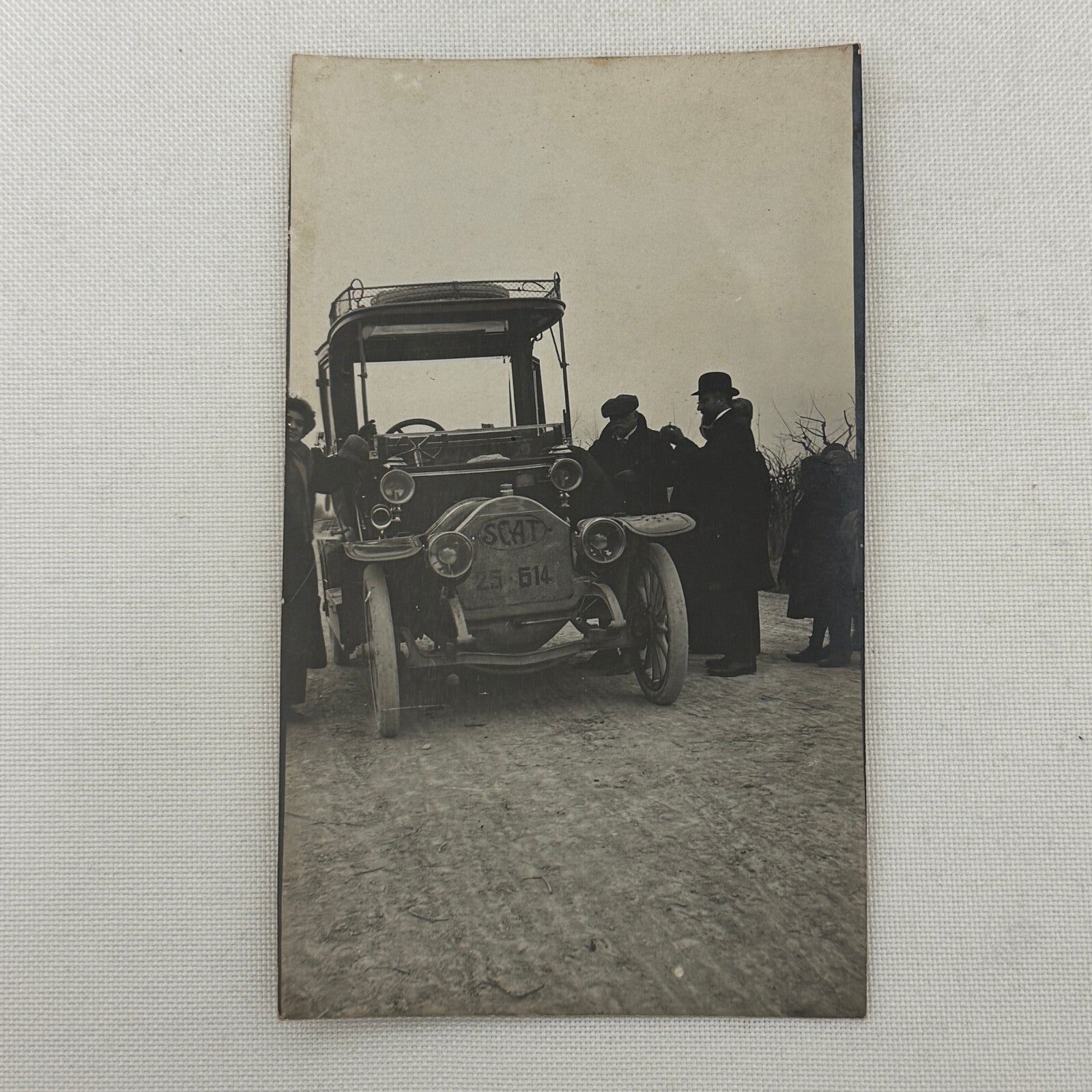 Antique SCAT Car Automobile People Italian Real Photo Postcard RPPC Photograph