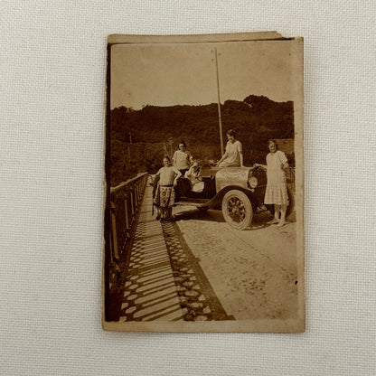 Vintage Photo Photograph Print Women with Early Automobile Car Antique 1926