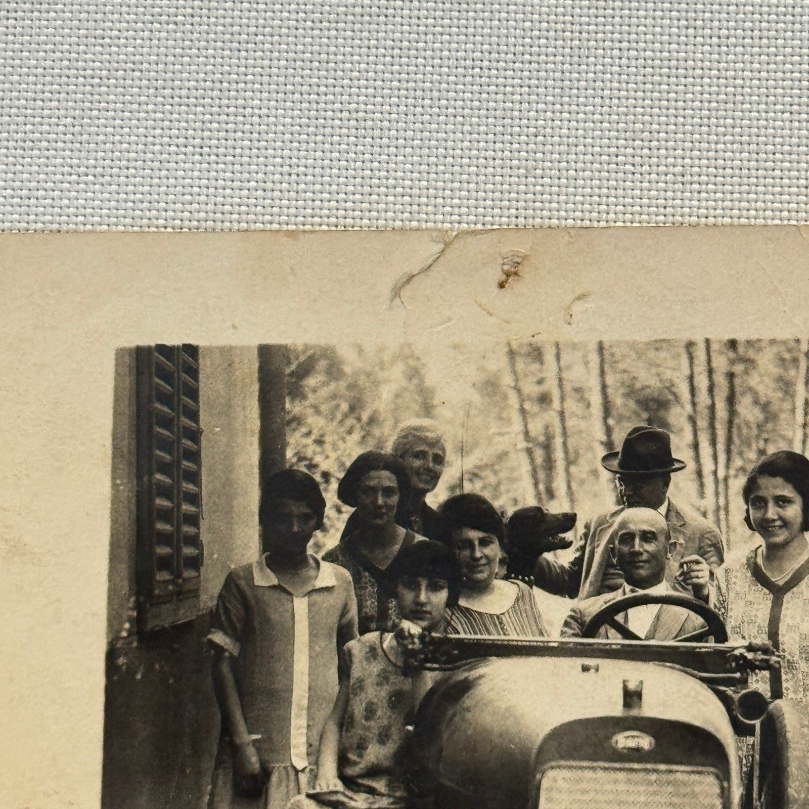 Vintage Photograph Photograph Print People in Early Automobile Antique