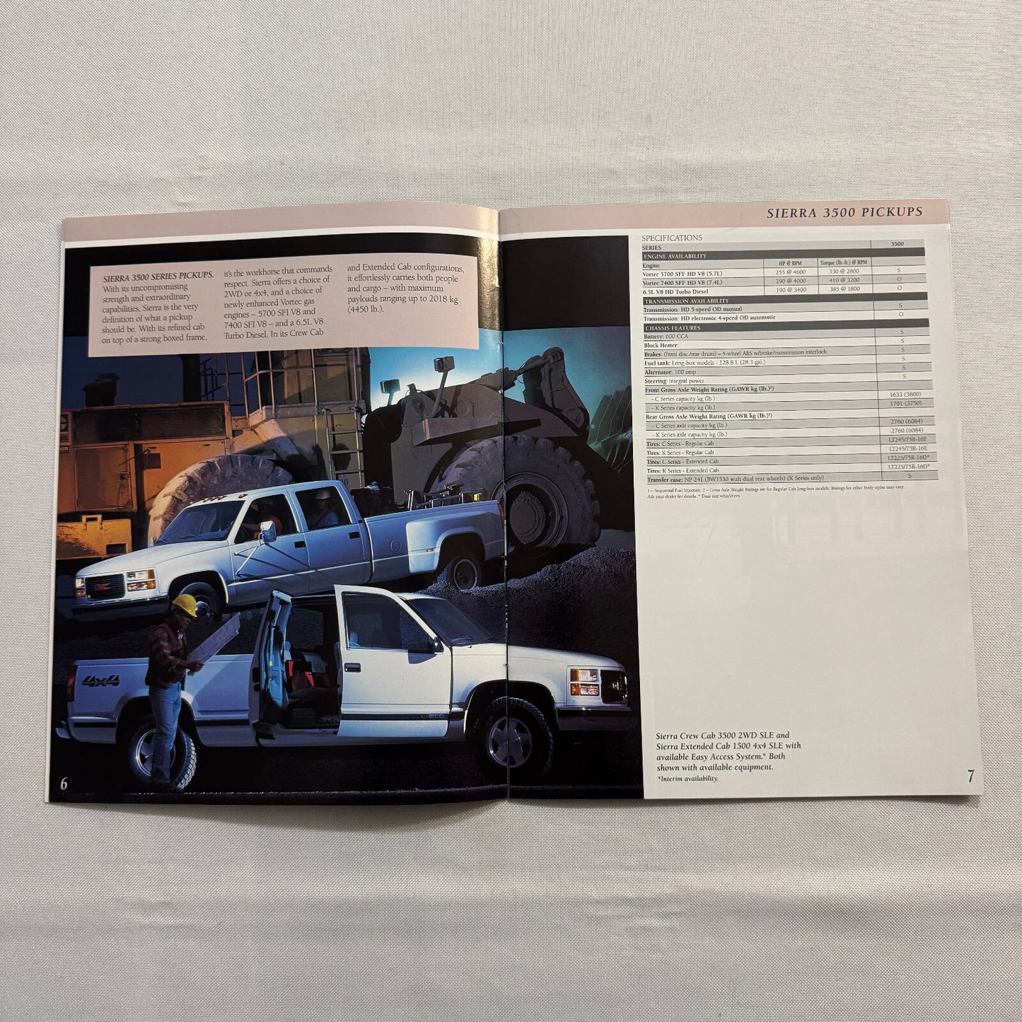 1996 GMC Commercial Truck Brochure Catalog Sierra Pickup Safari Van Vandura