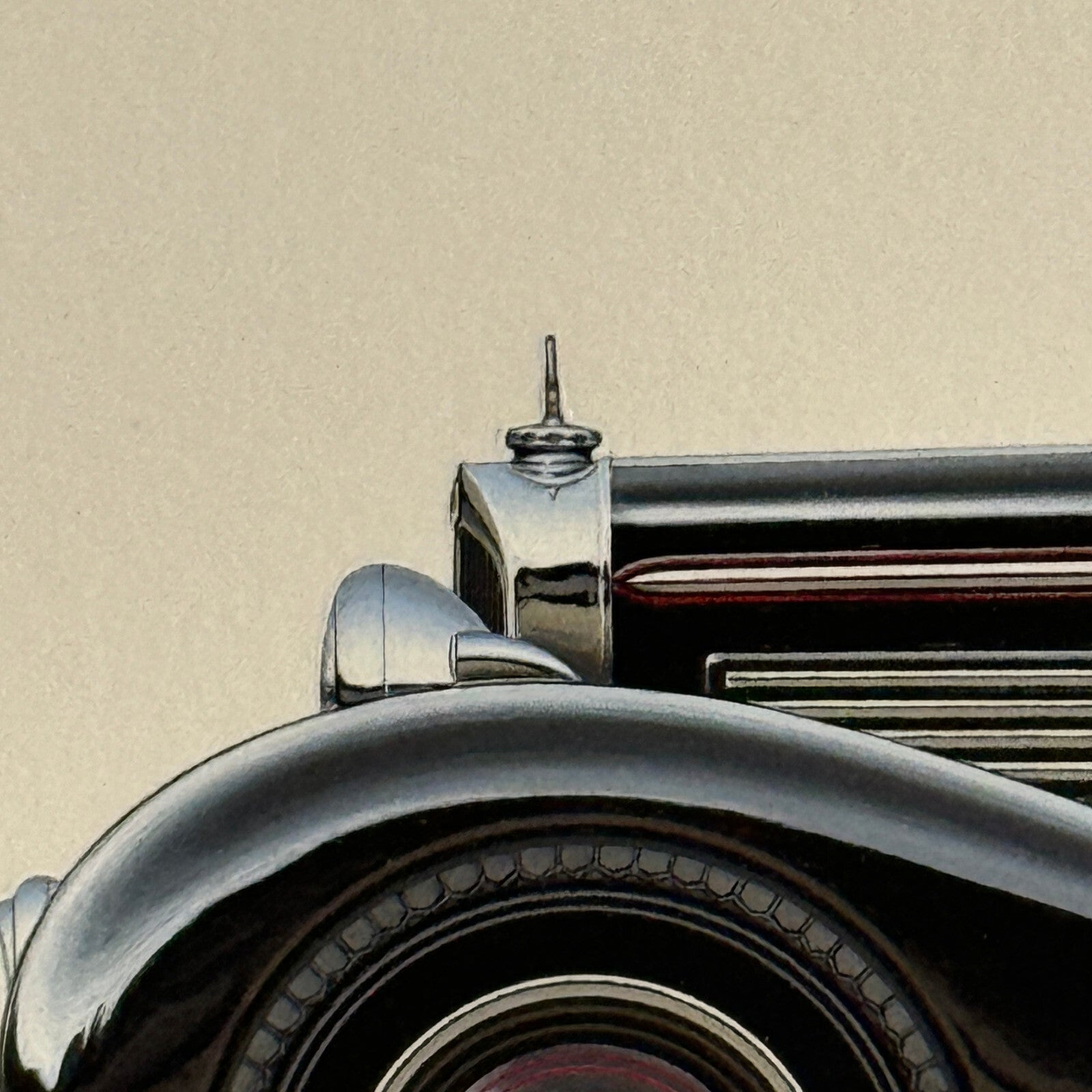 1937 Maybach Zeppelin D5 8 Sport Cabriolet by Spohn Illustration Art Hand Drawn