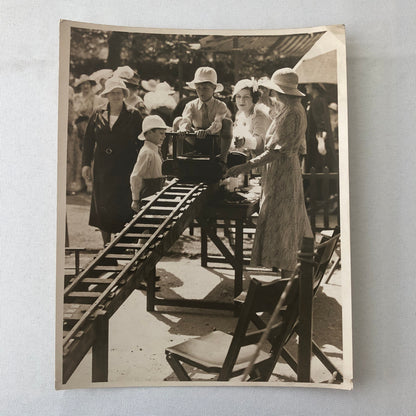 Vintage Press Photo Photograph Childrens Fair Mini Rollercoaster 1933 London UK
