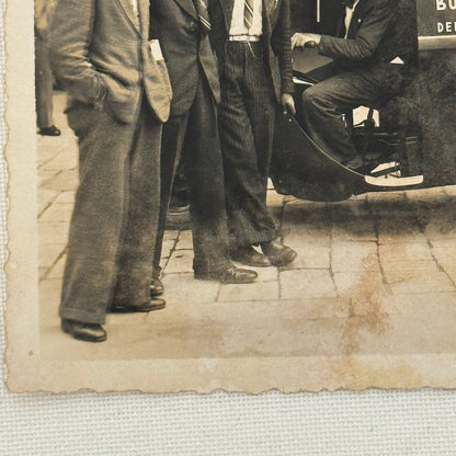 Vintage Photograph Photo Men with Delivery Van Antique Italian