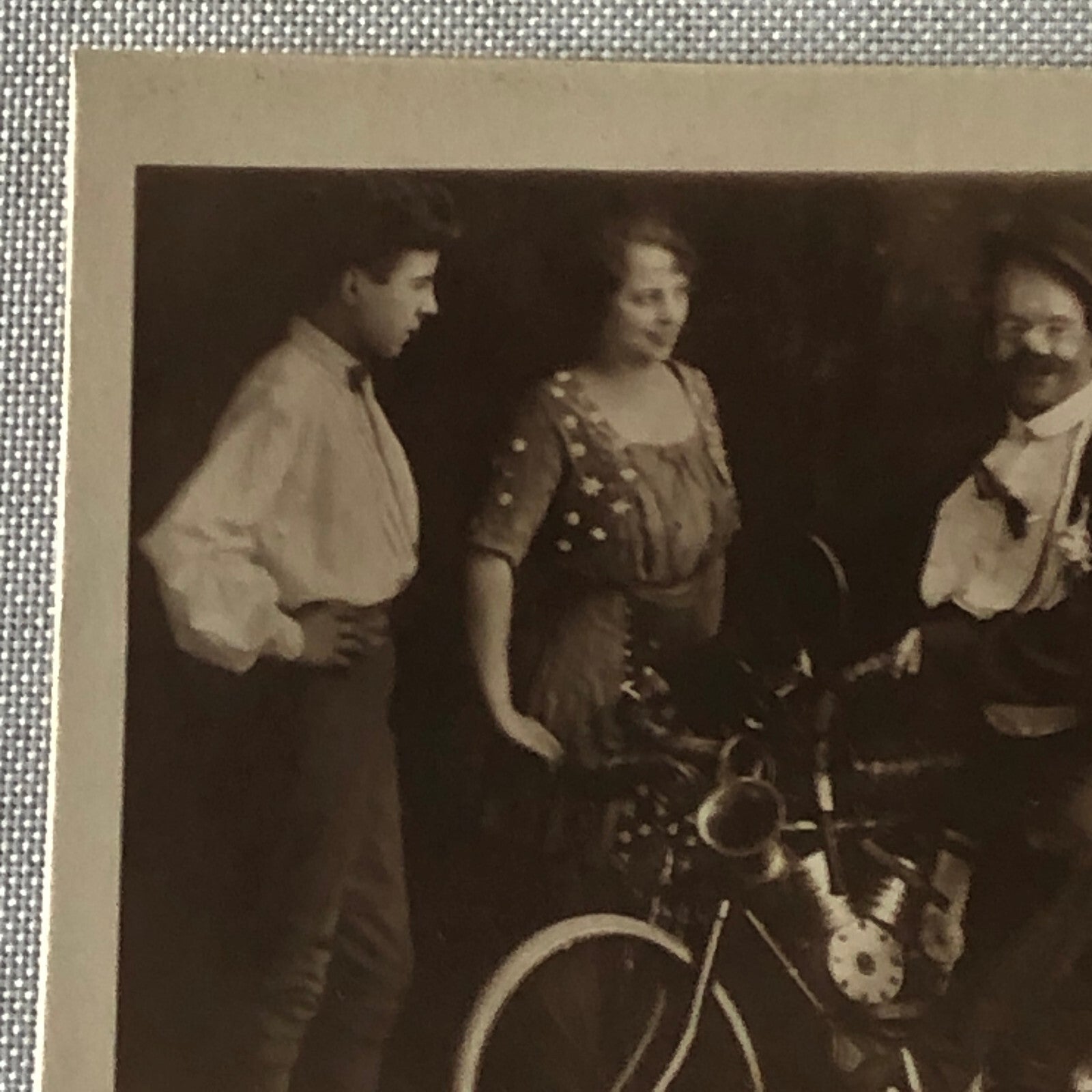 Circus Performer Clown on Bicycle Motorcycle Bike Real Photo Postcard RPPC