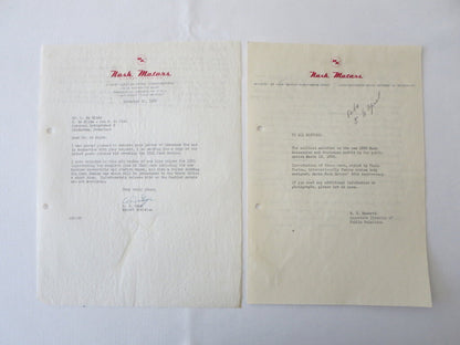 1949 - 1955 Nash Motors Car Company Letter Letterhead Document Lot of 8