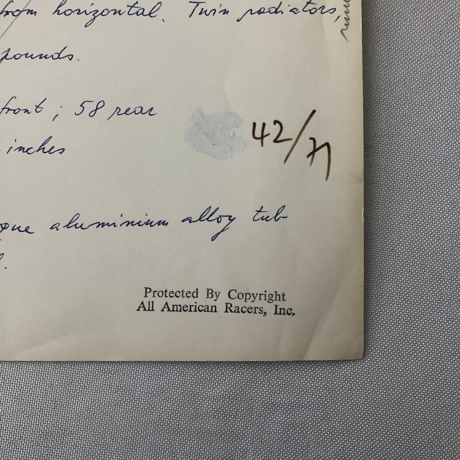 Dan Gurney All American Racers 1972 Indianapolis Indy Type Eagle Model Photo