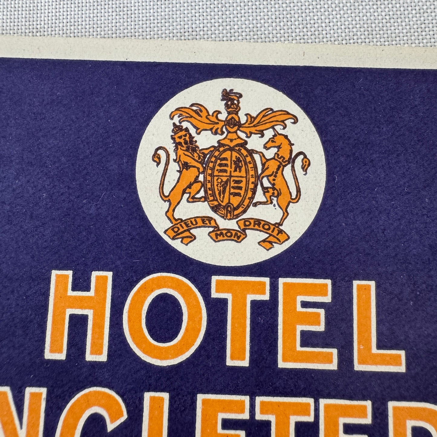 Vintage Hotel Travel Luggage Label Hotel D'Angleterre Biarritz France French
