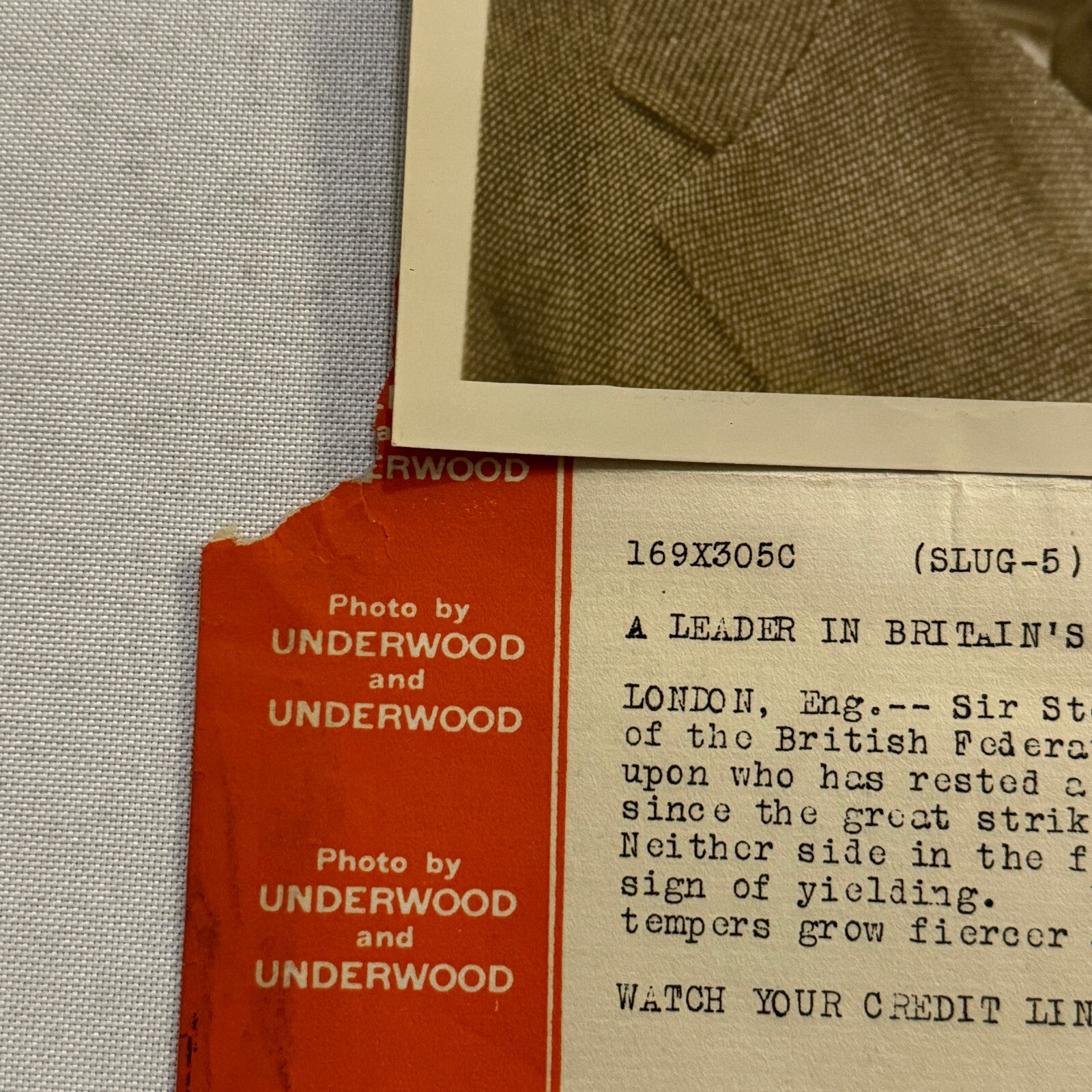 1926 British Labour Strike Press Photo Photograph British Federation of Trades