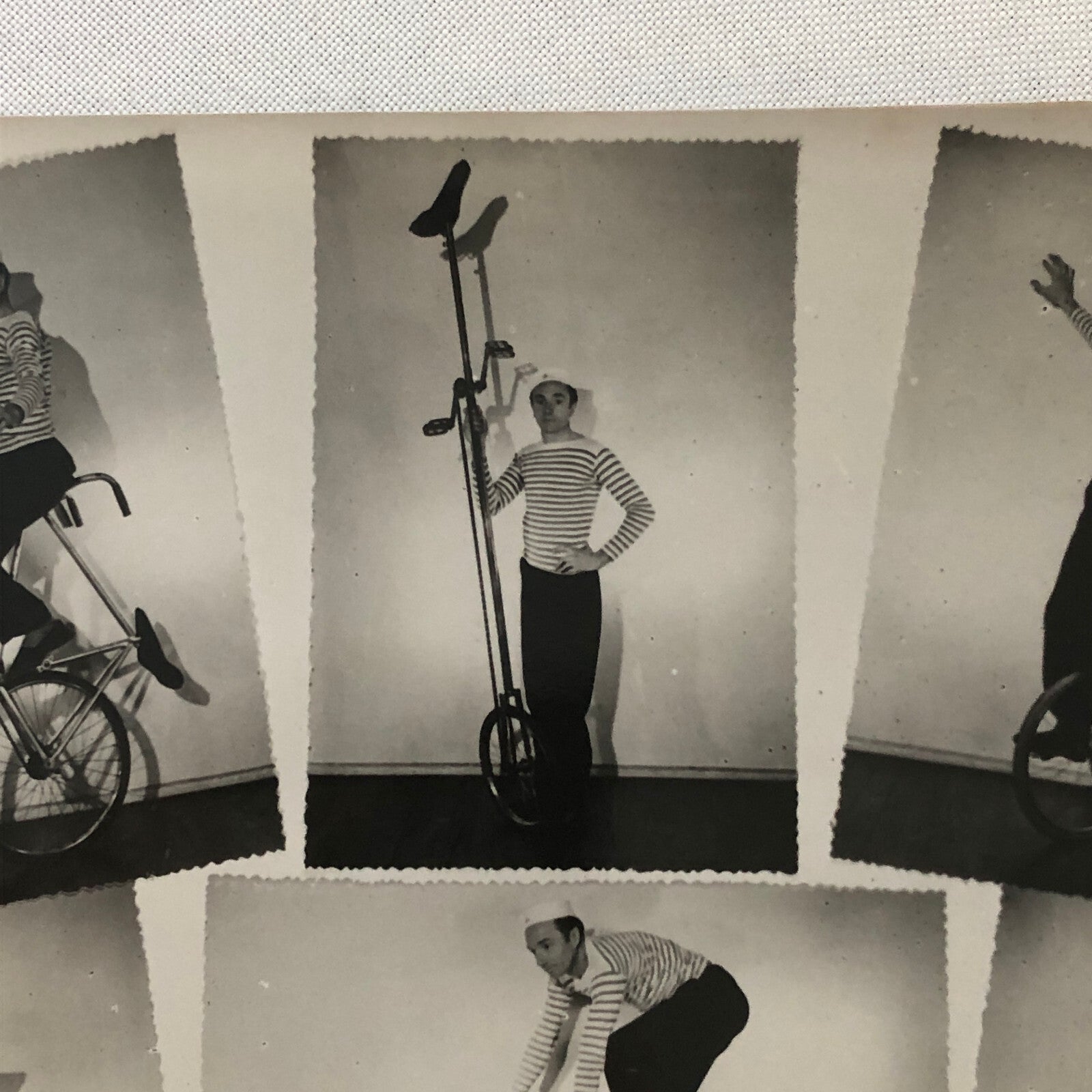 Circus Bicycle Unicycle Acrobat Burlesque Act Performer Photo Photograph Vintage