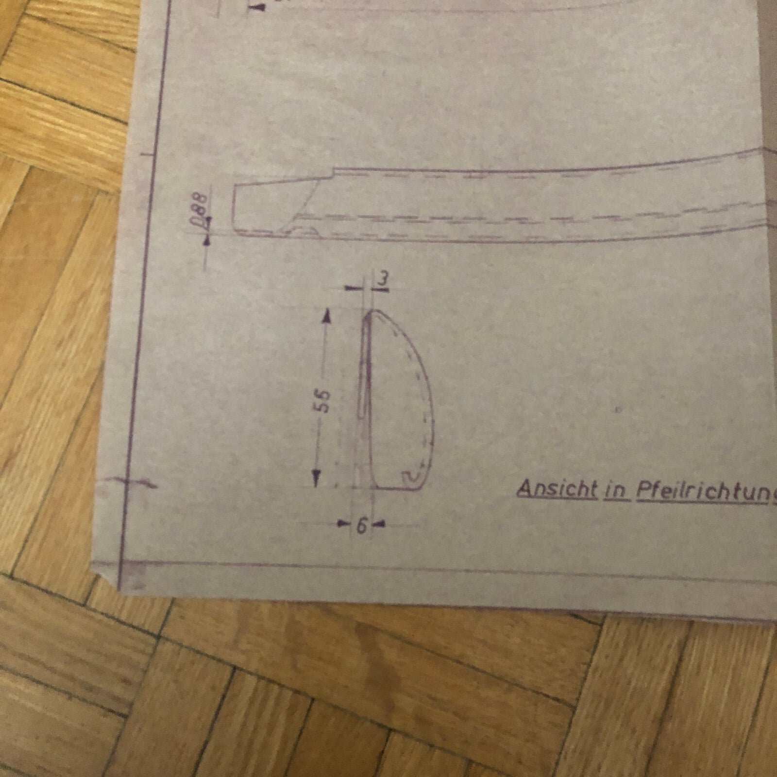 Vintage Porsche Reutter & Co Coachbuilder Factory Part Blueprint Document German