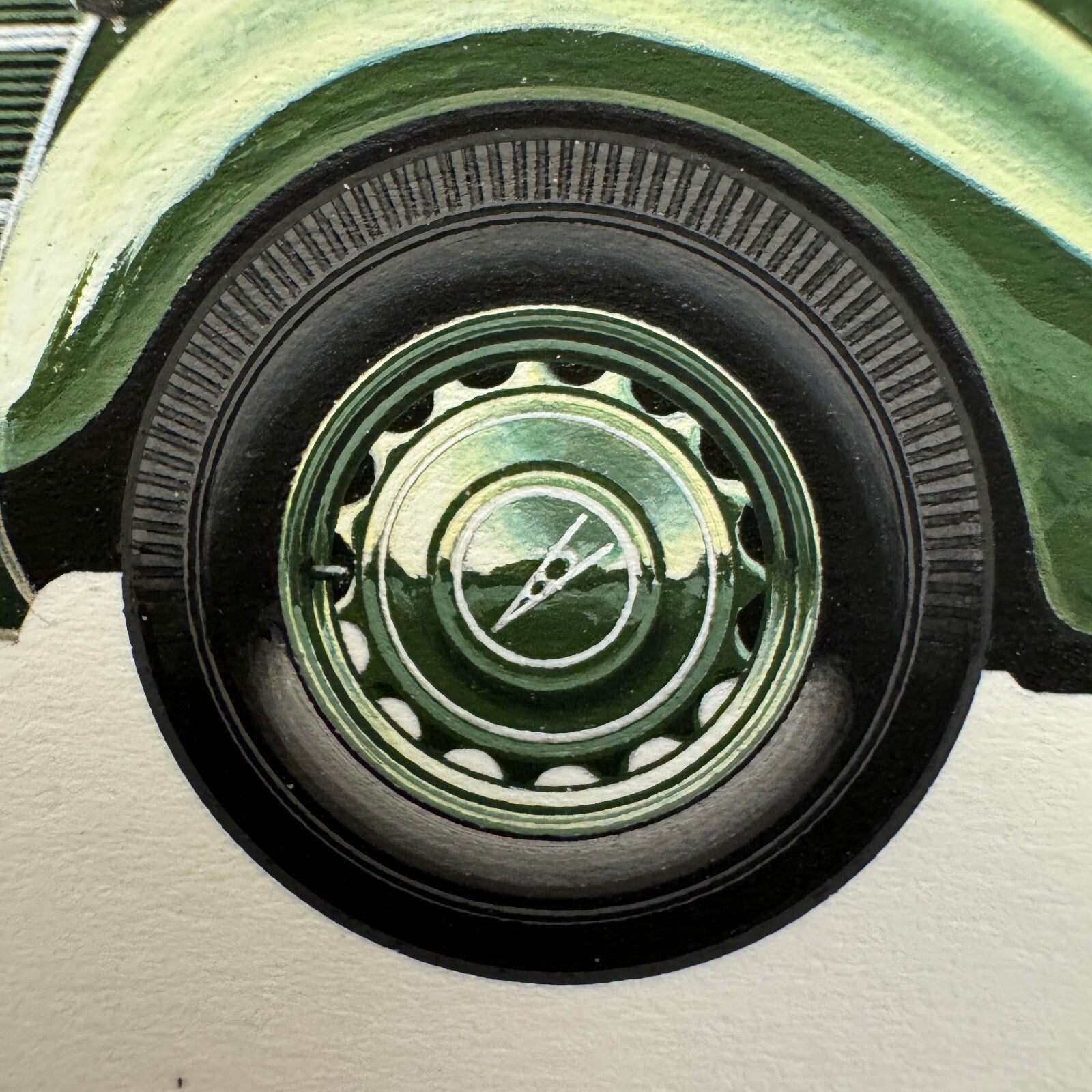 1938 Ford V8 Type 48 Cabriolet Car Illustration Art Drawing Hand Drawn