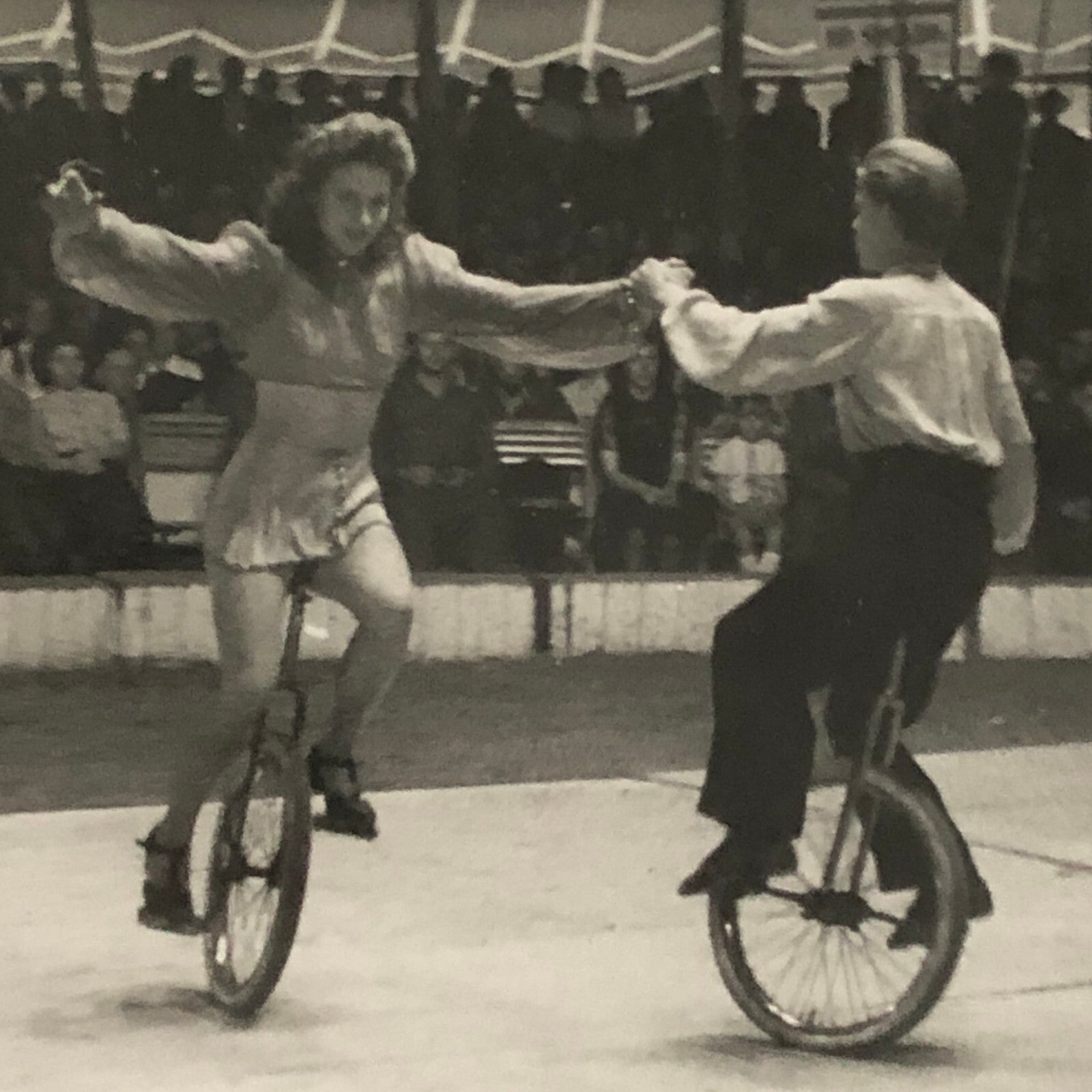 Circus Unicycle Balancing Act Photo Photograph Print Vintage