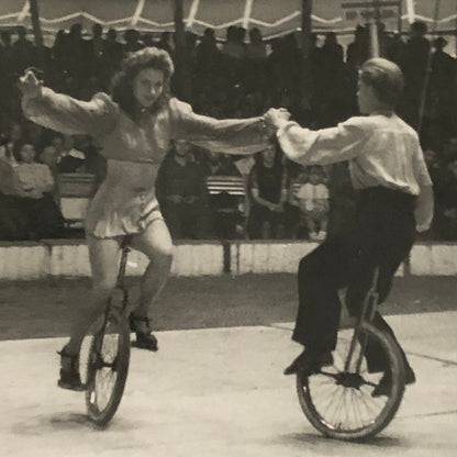 Circus Unicycle Balancing Act Photo Photograph Print Vintage
