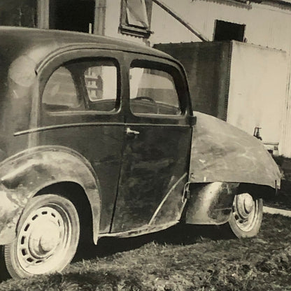 Vintage Car in Weathered Barn Find Condition Photo Photograph Print Junk Yard 