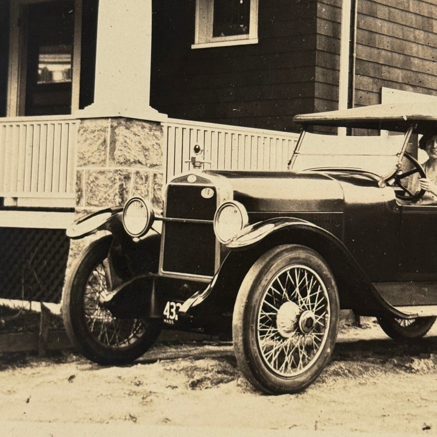 Vintage Photo Photograph Woman in Antique Ford Car