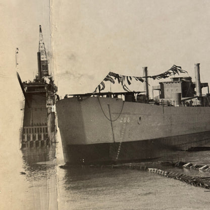 Vintage 1945 Canadian Navy Military Boat Ship Photo Photograph