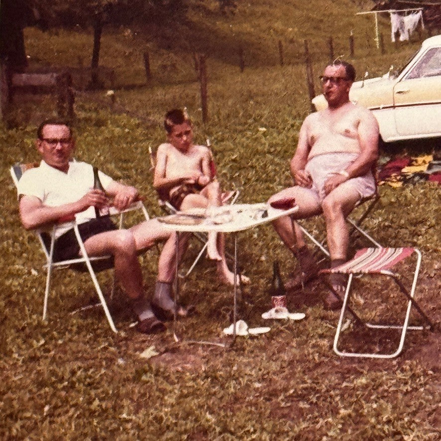 Micro Car at Camp Site Photo Photograph Print Vintage Snapshot Lot 3x Germany