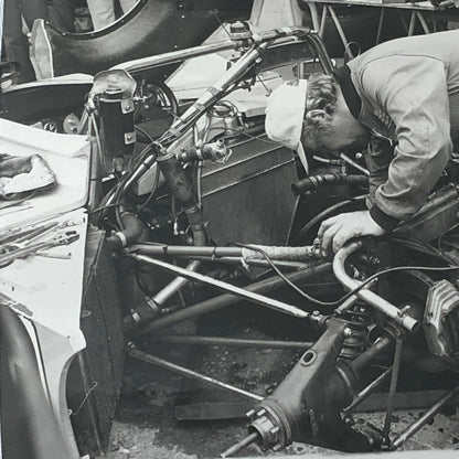 Vintage Racing Photo Photograph 1975 24 Hours of LeMans ? Mechanic on Car 