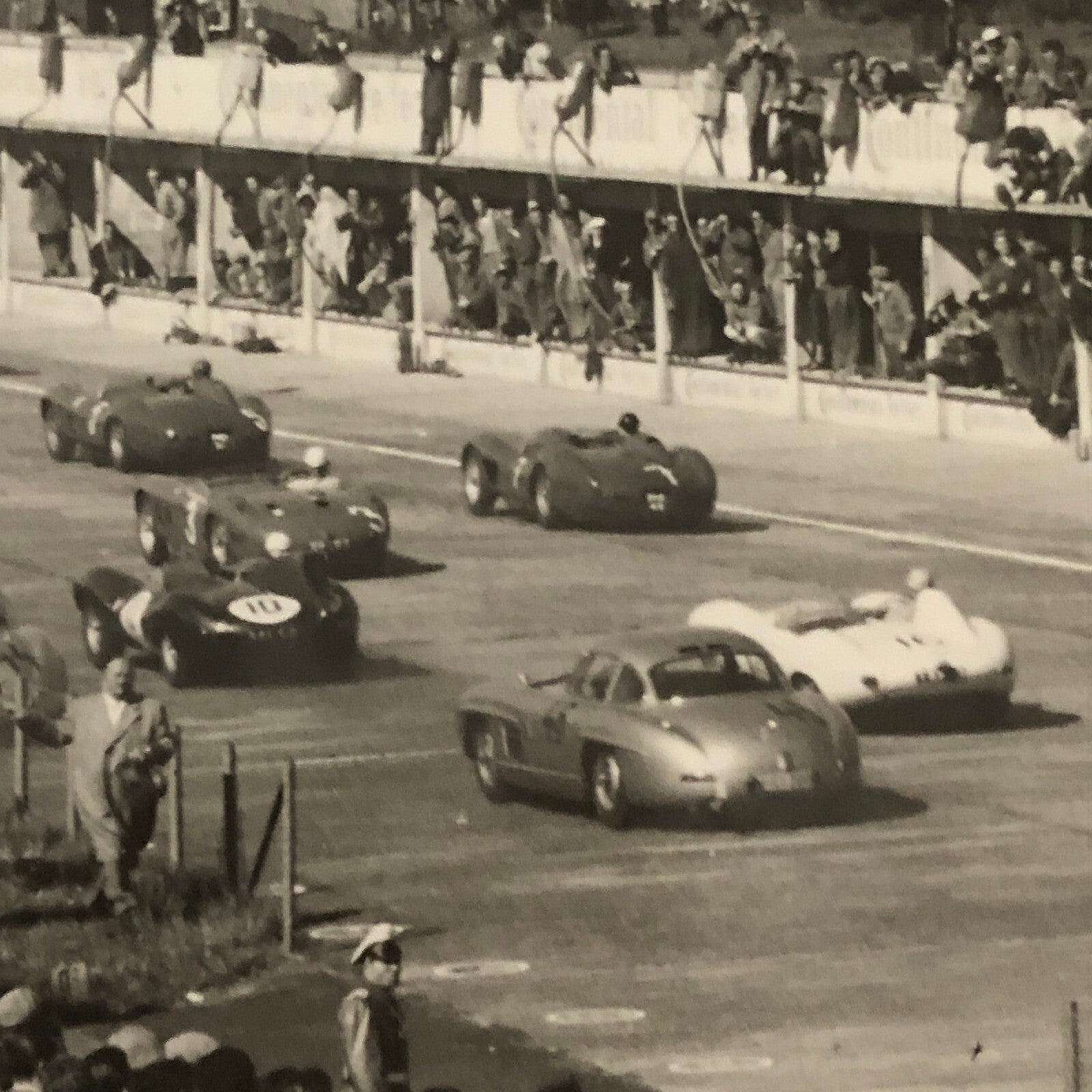 1957 Nurburgring 1000KM Start Racing Photo Jesse L Alexander Mercedes Porsche +