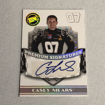 2009 Press Pass Premium Signatures Casey Mears Signed Signature Auto Card NASCAR