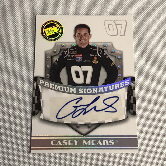 2009 Press Pass Premium Signatures Casey Mears Signed Signature Auto Card NASCAR