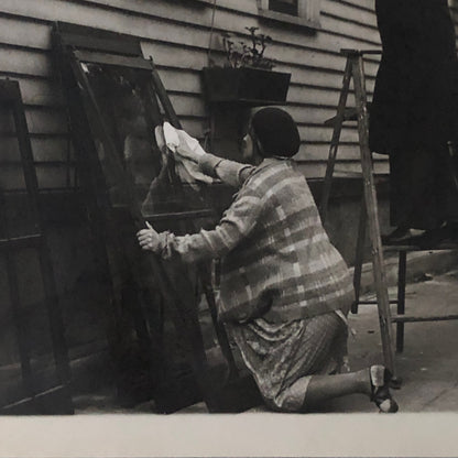 Press Photo Photograph Couple Putting Up Storm Windows Winter Keystone Underwood