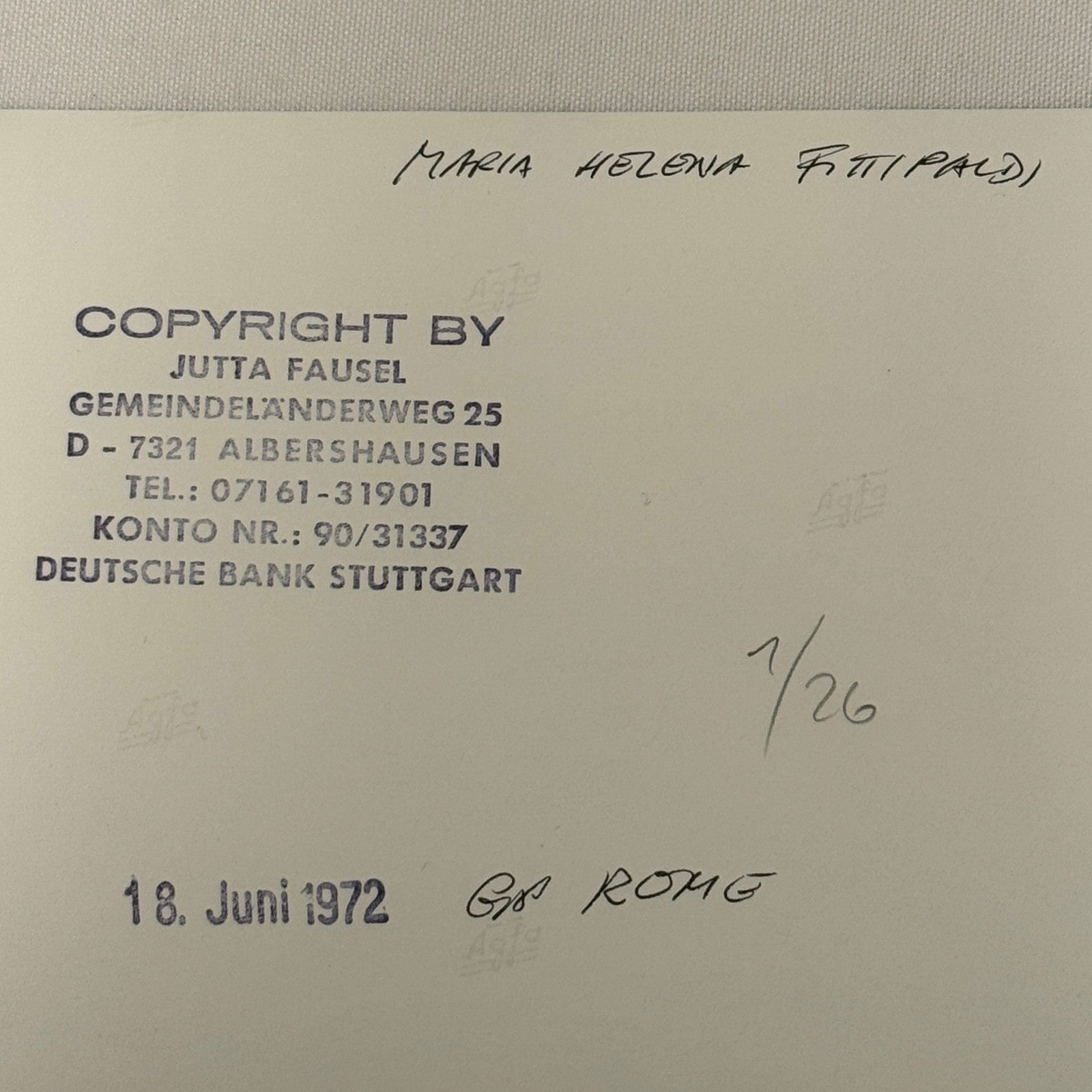 Vintage Racing Photo Emerson Fittipaldi Wife Maria Helena Fittipaldi Grand Prix